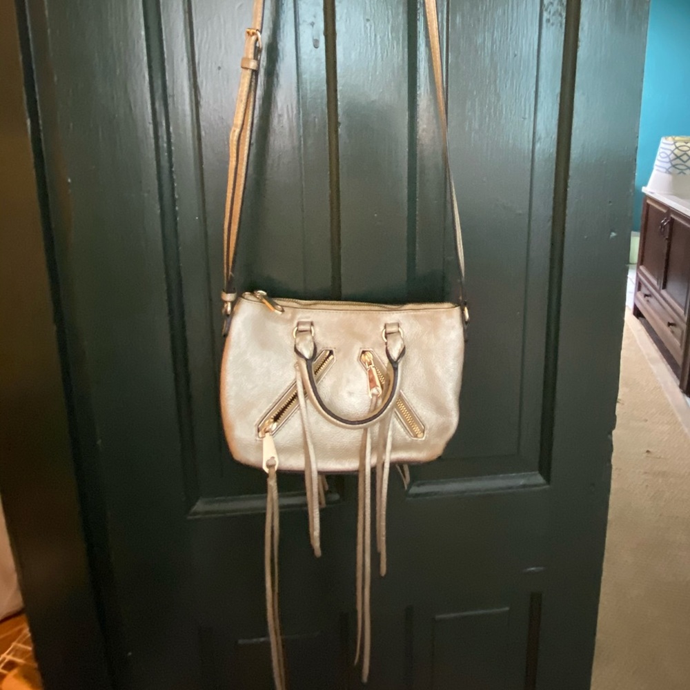Metallic crossbody purse